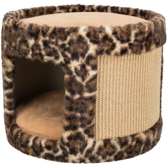 Griffoir pour chat - TRIXIE - Leo - Brun - Peluche et jute - Intérieur