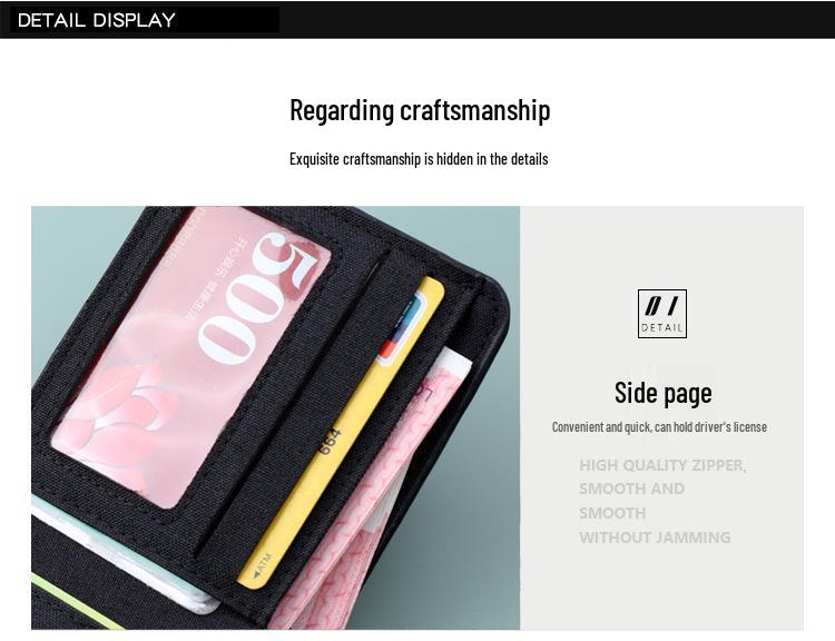 Men's Super Thin Canvas and Leather Zipper Wallet