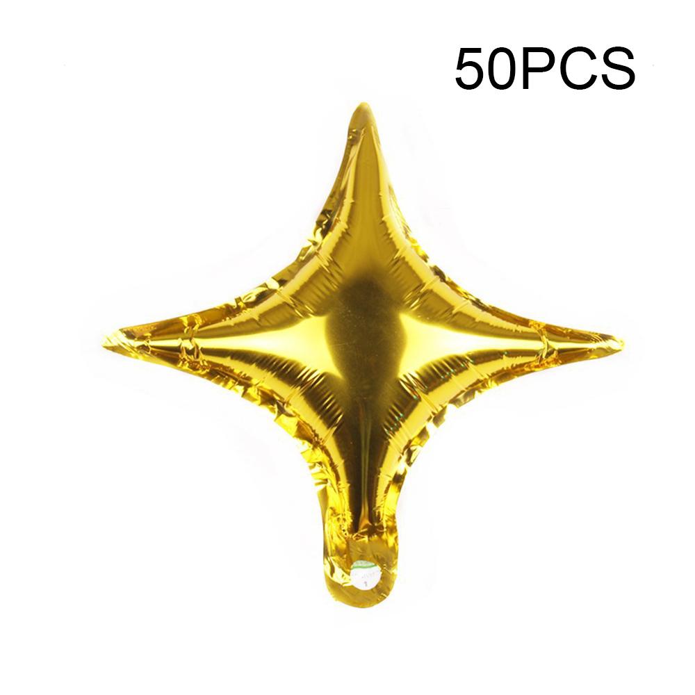 

Runtow 25/50 шт 10-дюймовый золотой серебряный четырехконечный шар-звезда, алюминиевый фольгированный шар для украшения на день рождения, свадьбу Other
