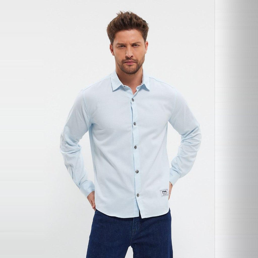 DeepSEA Slim Fit Long Sleeve Buttoned Cotton Shirt 2403012