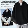 Bligo Long Sleeve Layered Oversized Loose Drop Round Long Cut and Sewn Men's Hoodie, Look, V-Neck, Popular, Fit, Comfortable, Shoulder, Casual,