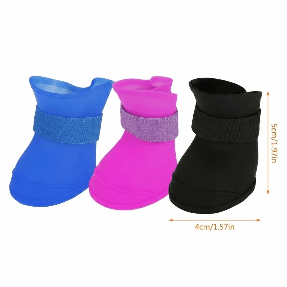 4pcs Flexible Pet Rain Boots Waterproof Waterproof Dog Boots Dog Rain Shoes Outdoor Travel