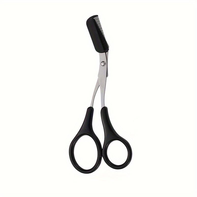 Pink Eyebrow Scissors And Comb, Plastic, For Right Hand, Beginner Eyebrow Trimming Set, For Trimming And Grooming Eyebrows