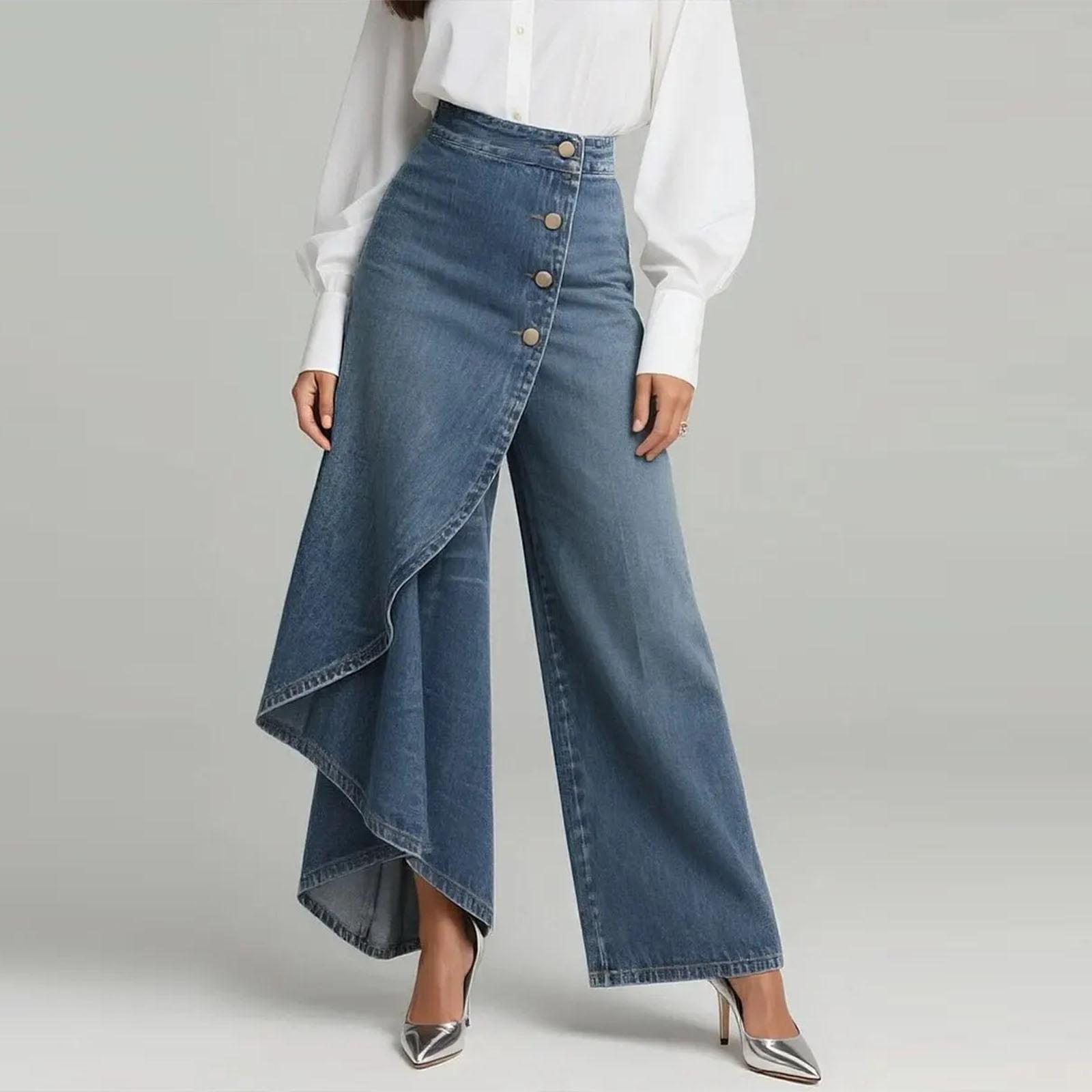 Women s Loose And Casual High-waisted Straight-leg Pants XL небесно-голубой
