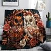 1Pc owl Print Flannel Blanket, High quality Comfortable for All Seasons, Home Decor, Warmth and Comfort, Perfect for Christmas Gifts W66