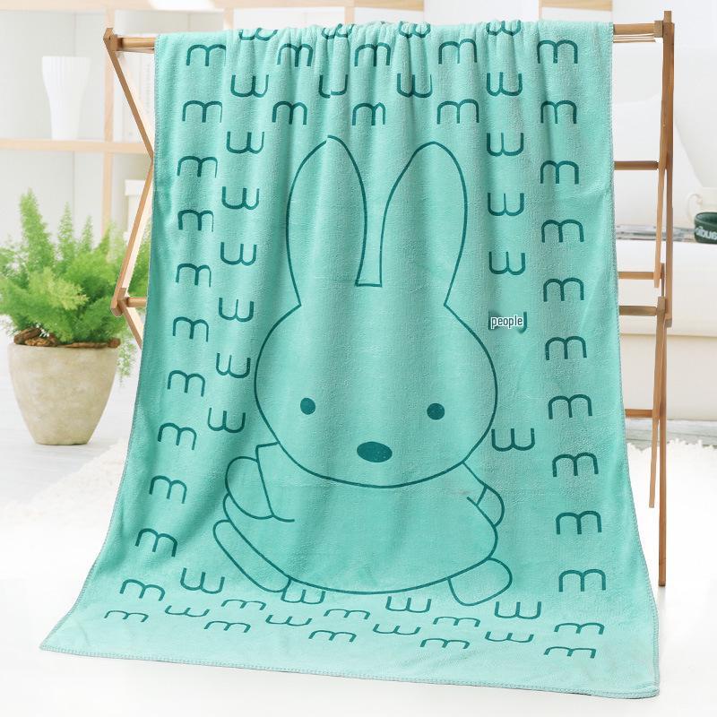 Children's Quick-Dry Absorbent Microfiber Beach Towel with Rabbit Print