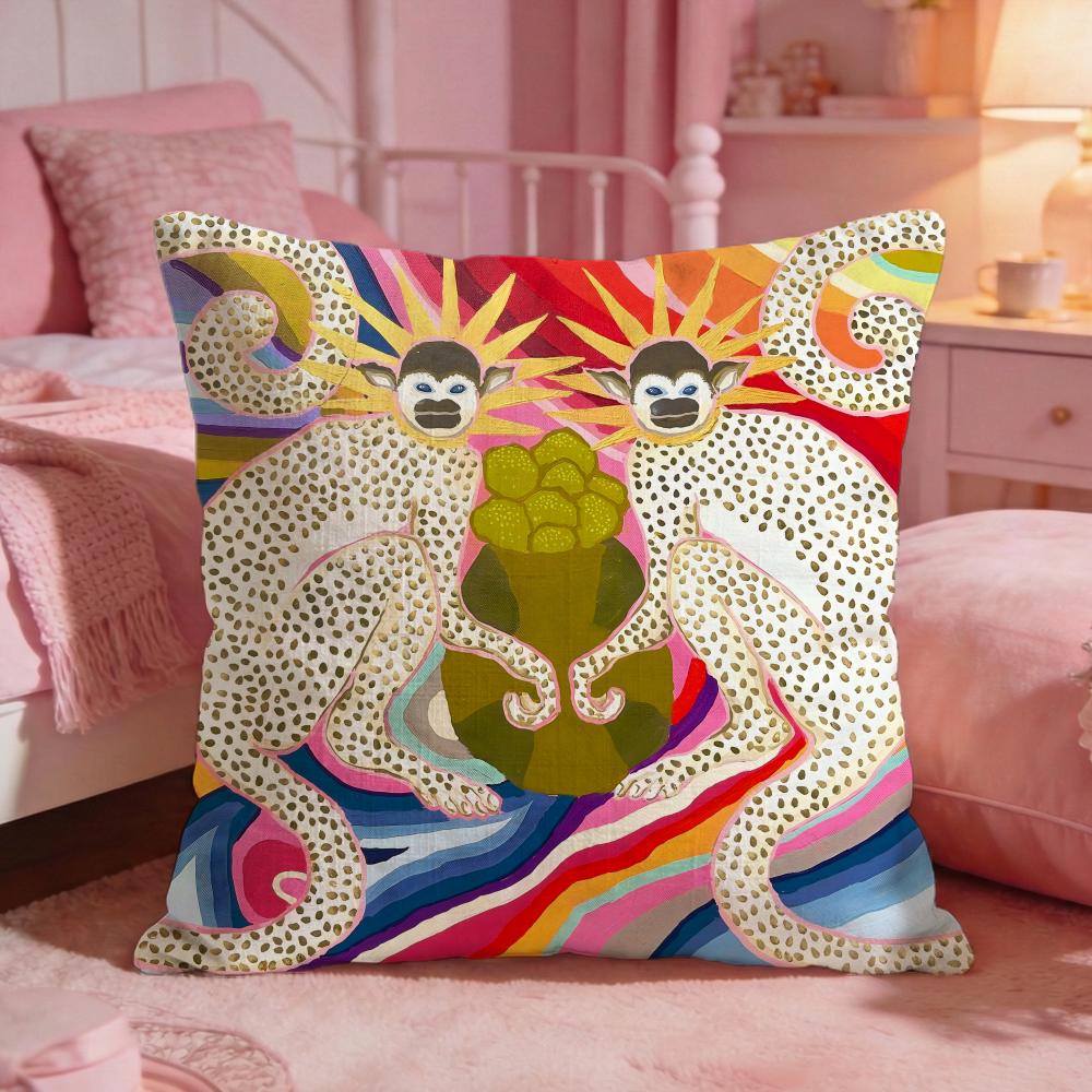 PPaige GGemmel MMonkey Cushion Cover Premium Comfort Reversible Pillow Cove Two In One Design For Any Room Car Interior
