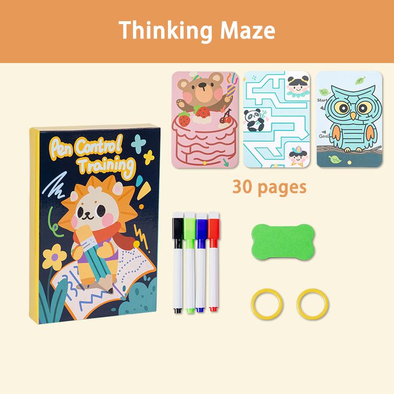 Toddlers Pen Control Books Montessori Learning Toys Tracing Writing Painting Wipe Off Activity Workbook Parish Educational Toys