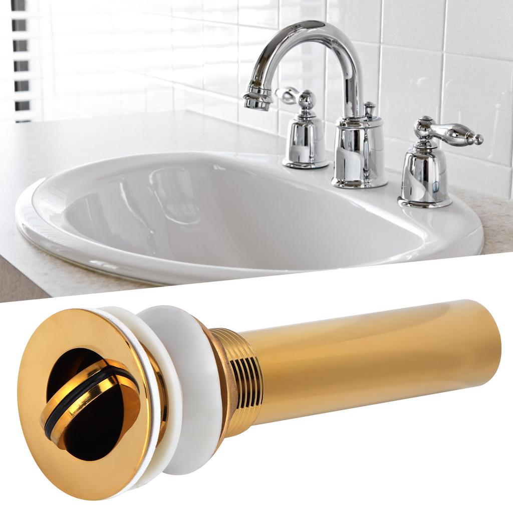 Wash Basin Sink Drain Anti Clogging Bathroom Drainer Stopper Accessories Non Overflow Gold(Flap