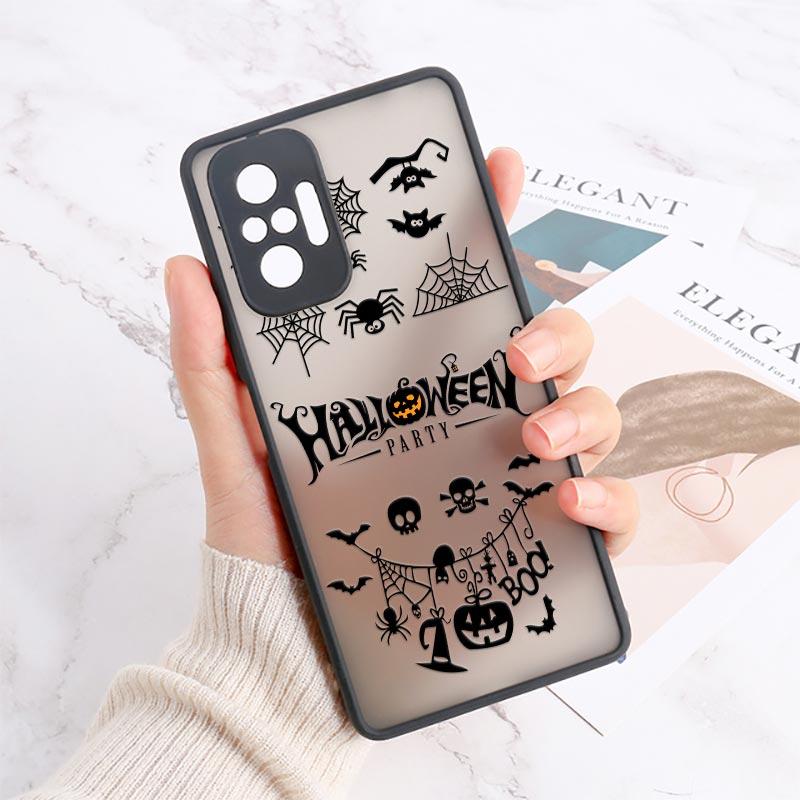 Halloween Scary Ghost Phone Case For Xiaomi Redmi 10C 9T 9A 9C Note 8 9 10 11 12 Pro Plus 5G 9S 12S 8Pro Funda Matte Clear Cover