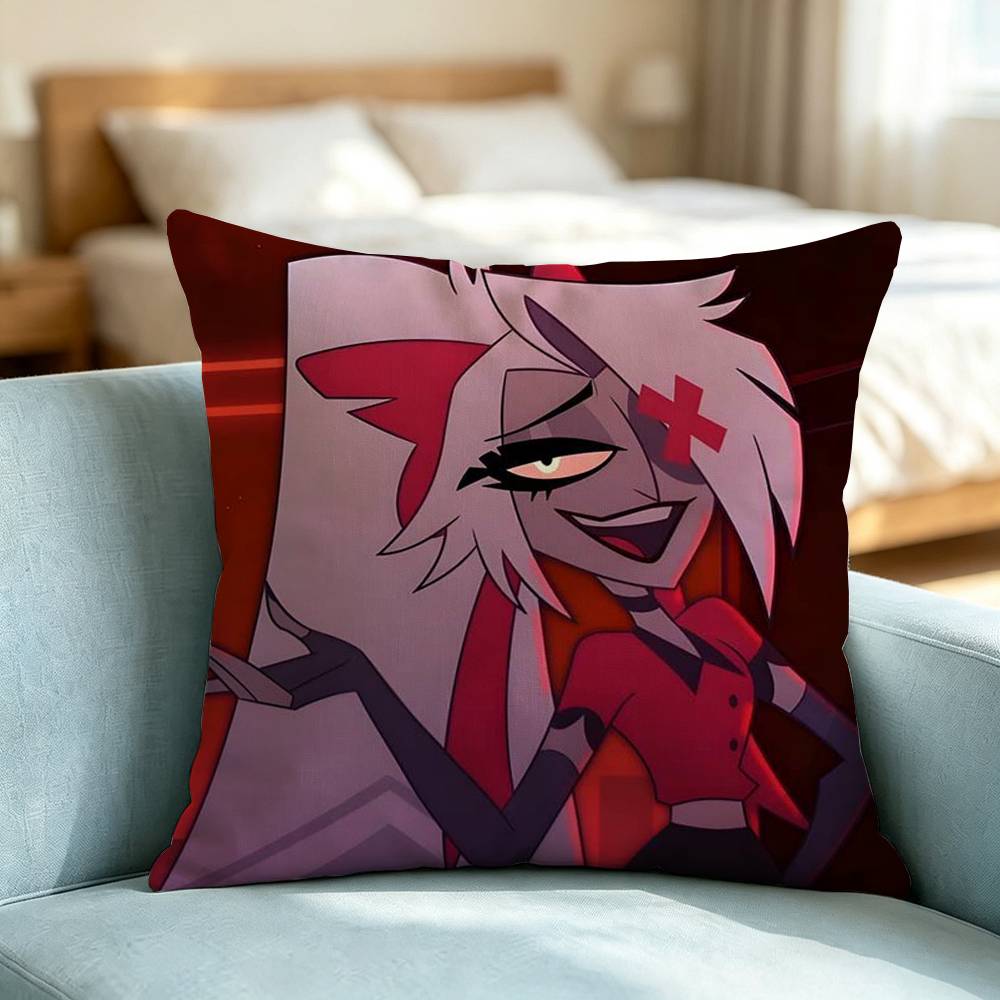 Vaggie Charlie Hazbin Hotel Square Double-Sided printed Pillow Case Bedroom Bedside Pillow Sofa Cushion Cover Gift