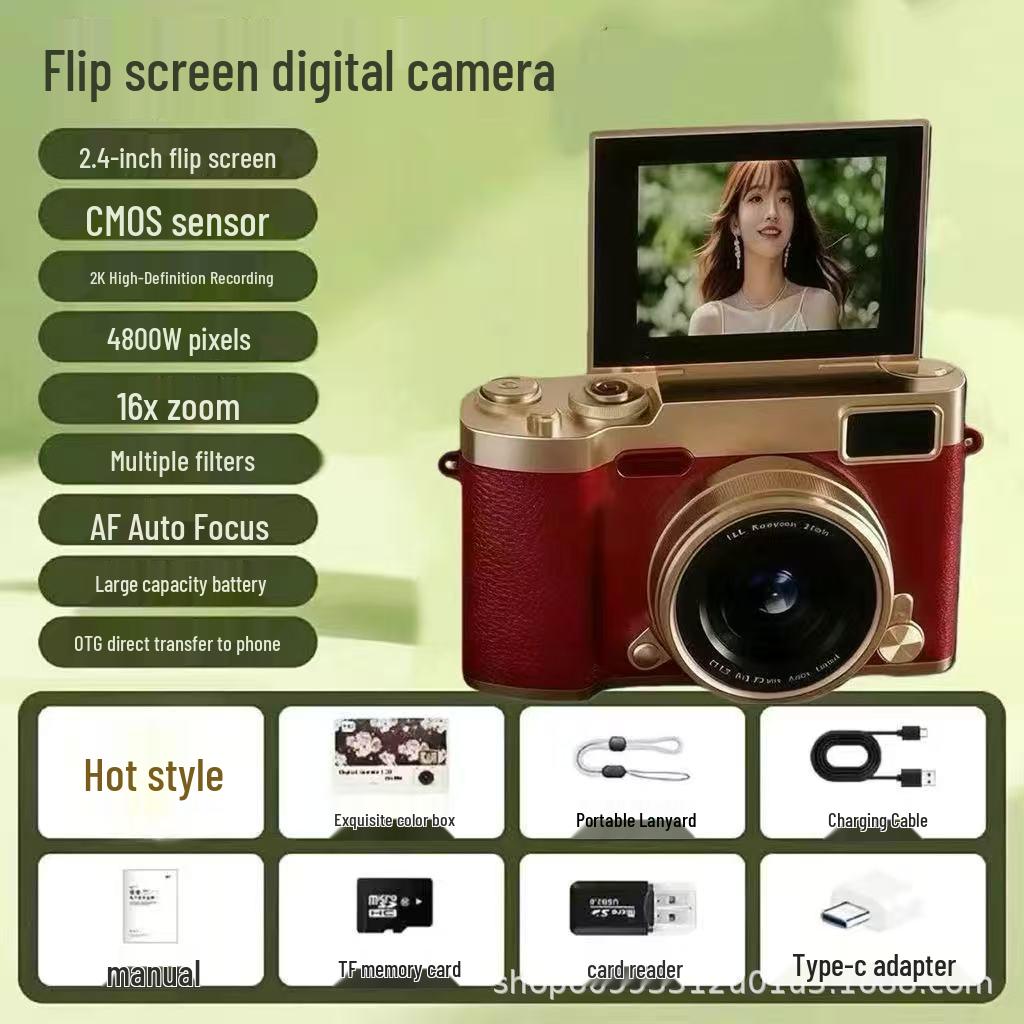 New Flip Screen HD Digital Camera for Students - Perfect for Portable Photo & Video Recording