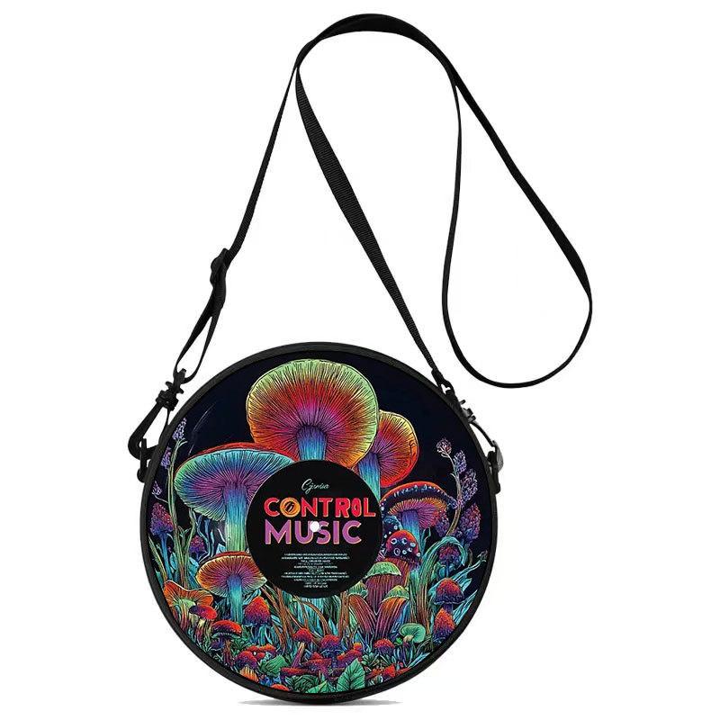 Borsa Rotonda in Vinile Retrò, Borsa Cosmetica da Cabina, Borsa Portaoggetti da Cabina, Borsa da Viaggio Multifunzionale, Borsa Rotonda.