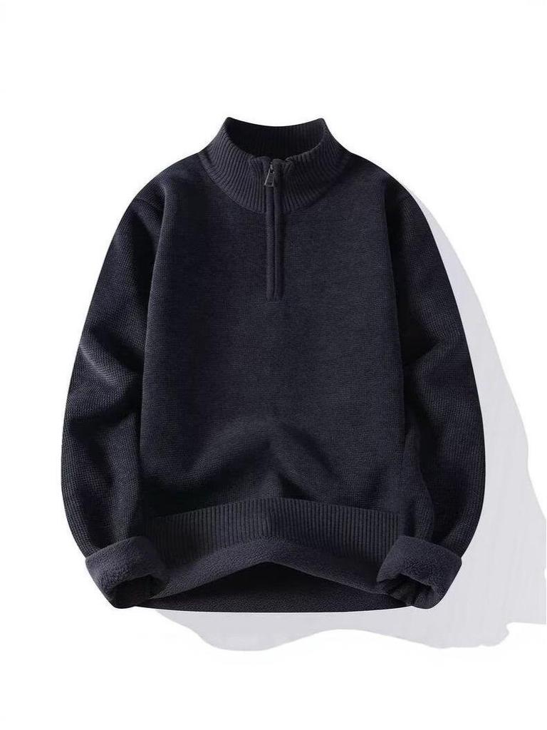 Herren Winter Fleece Halbhoher Kragen Strickware