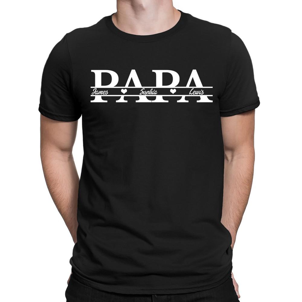 Personalised Your Kids Names Papa Fathers Day Dad Custom Mens TShirtsNED 2T1A1 2XL