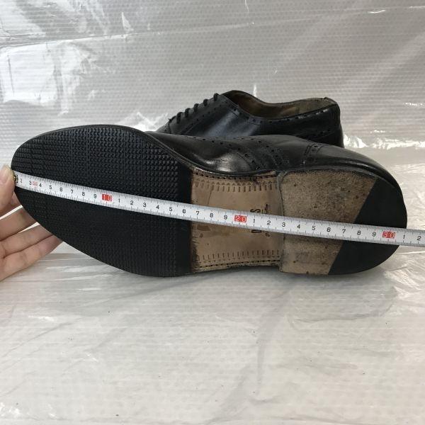 DAKS/Goodyear Welt Leather Full Brogue Wingtip Shoes/27.5/Black/Closed Lacing Business(USED)