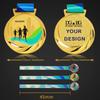 Running Runner Gold Medals Trophy Award With Neck Ribbons Express Medal Various Souvenir School Sports Prize Gift Custom Made
