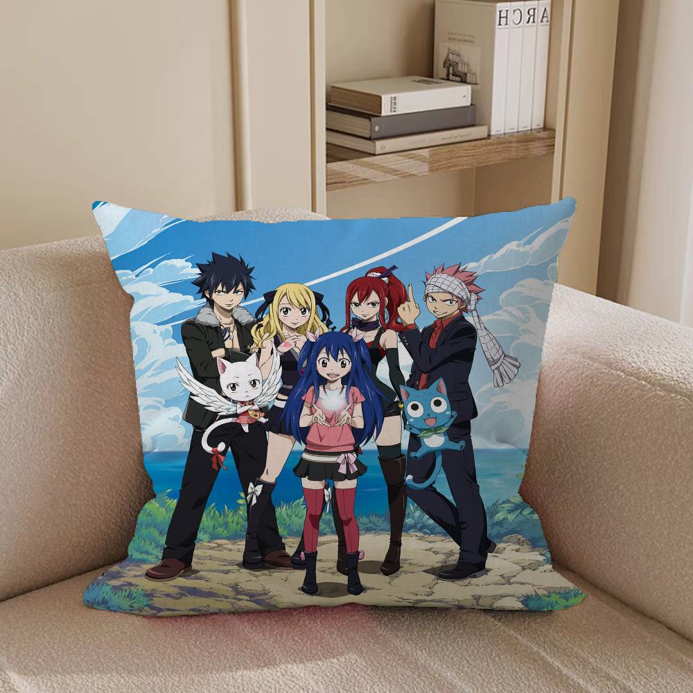 Anime Fairy Tail Stitch Lucky Dragon Pillow Cover Sofa Cushion Cover Home Room Decoration Children Gift