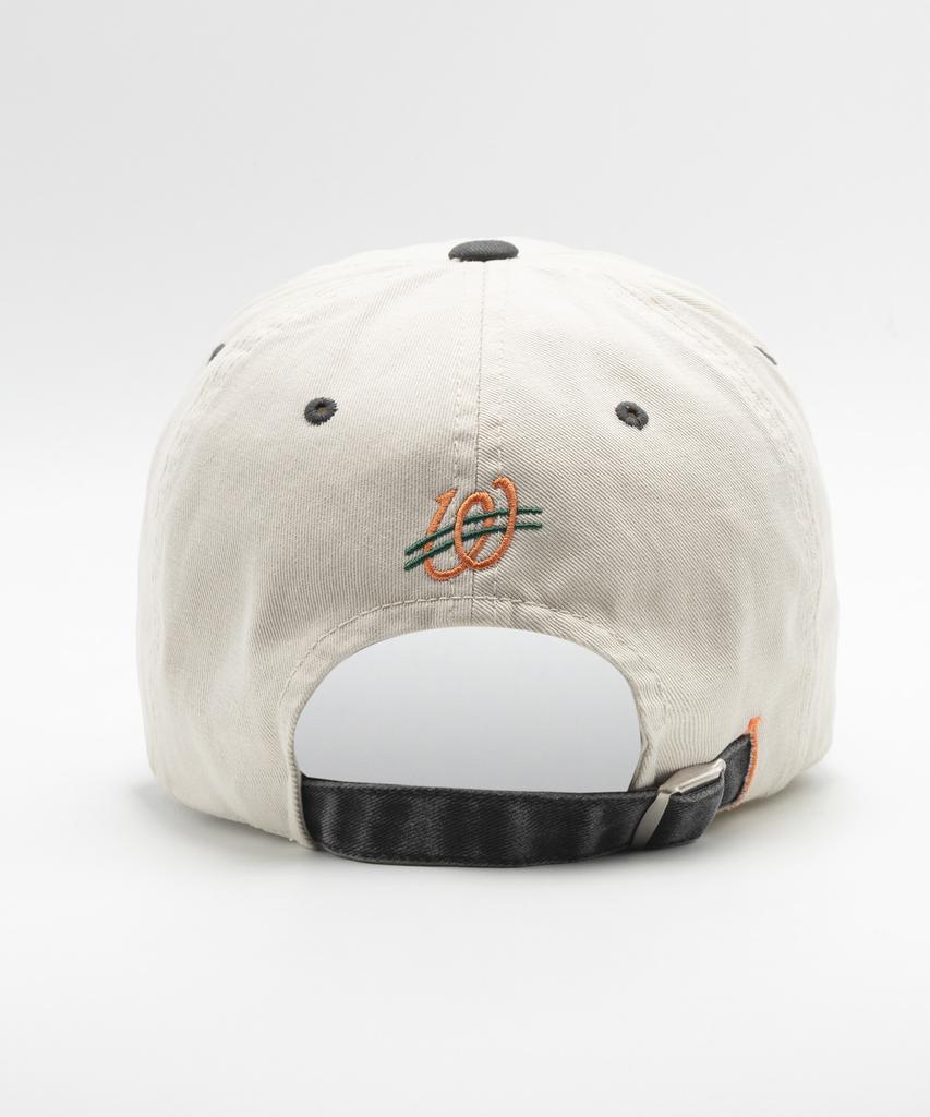 Wieoldeuwoldeu Weald Tower Pigment Color Block Ball Cap Ivory