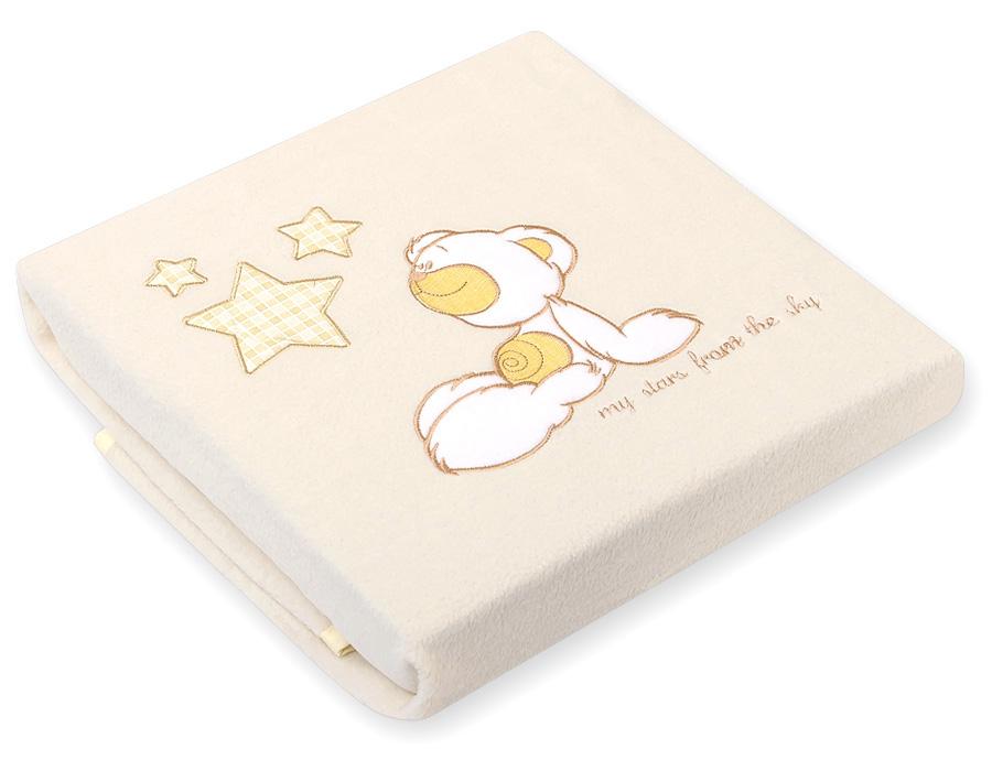 Fleece-Decke für Babys - Carlo - Teddybär mit Sternen, Creme