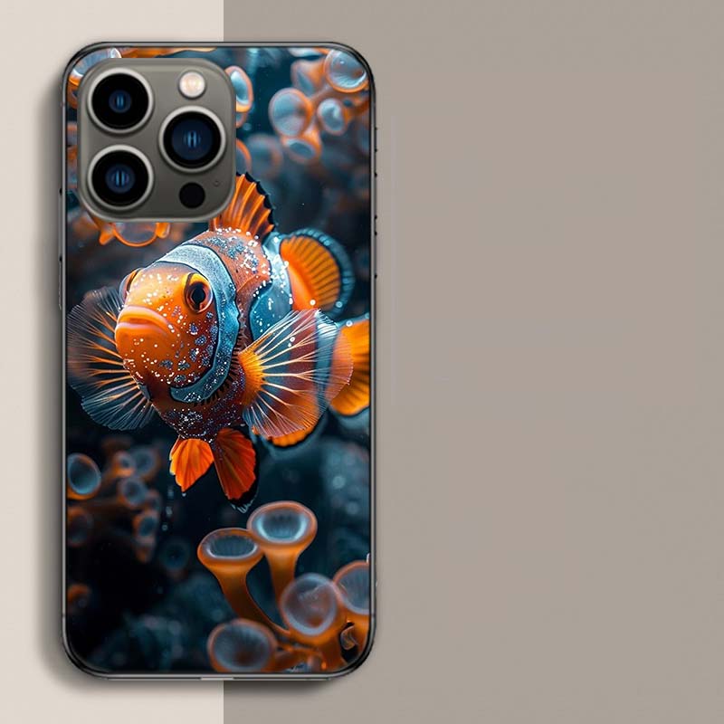 Clownfish and Sea Anemone Phone Case For Iphone 17 Air 15 Pro 14 Plus 16 Pro Max 17E 16E 12 13 Mini 11 Cover Cute Fundas