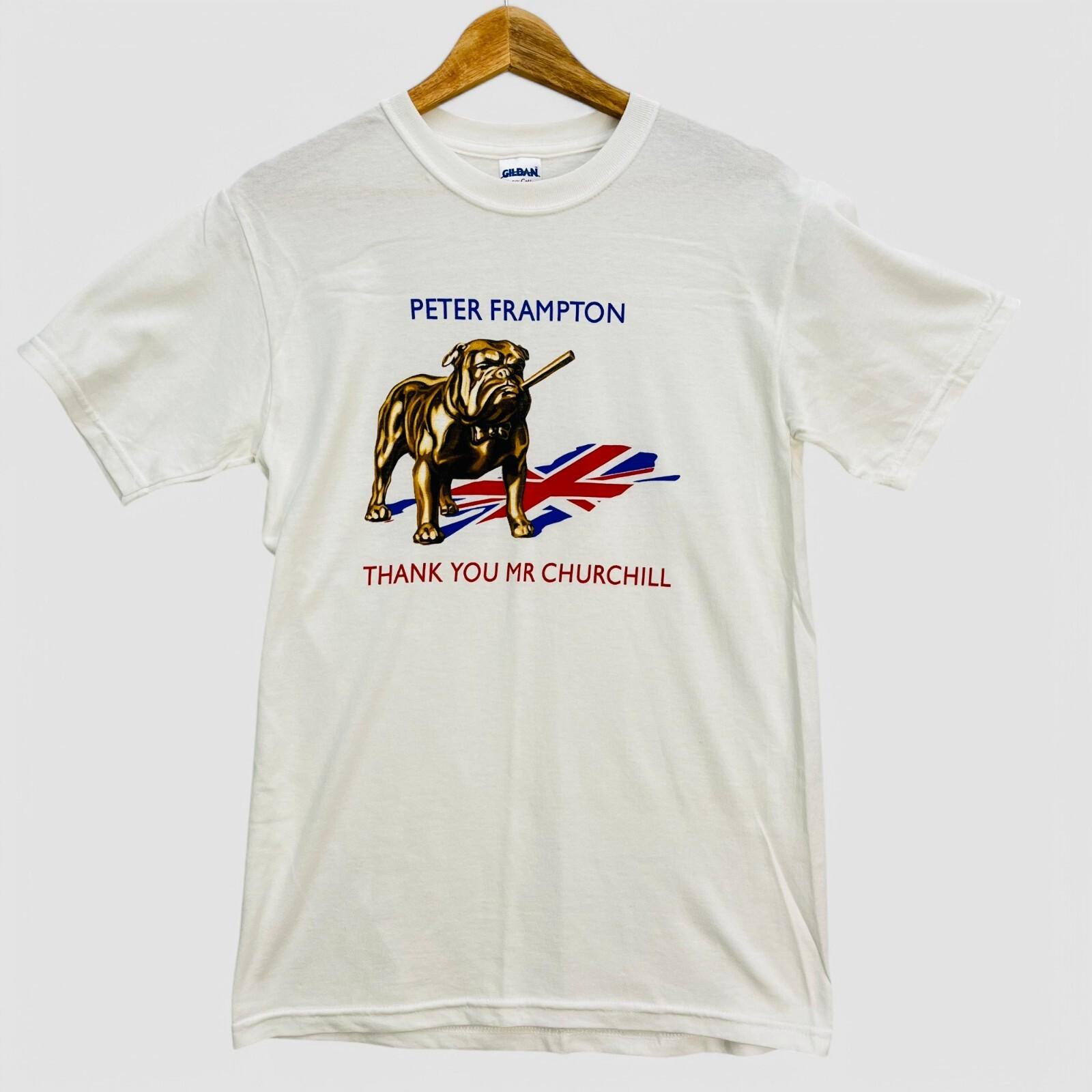 Peter Frampton Bulldog Sz S Thank You Mr Churchill Gildan White Unisex T-Shirt M