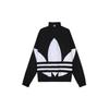 adidas Originals Felpa da Tuta Big Trefoil Blu Marino Notte Zip Intera Giacca Sportiva Retro Uomo Top Neri FM9892