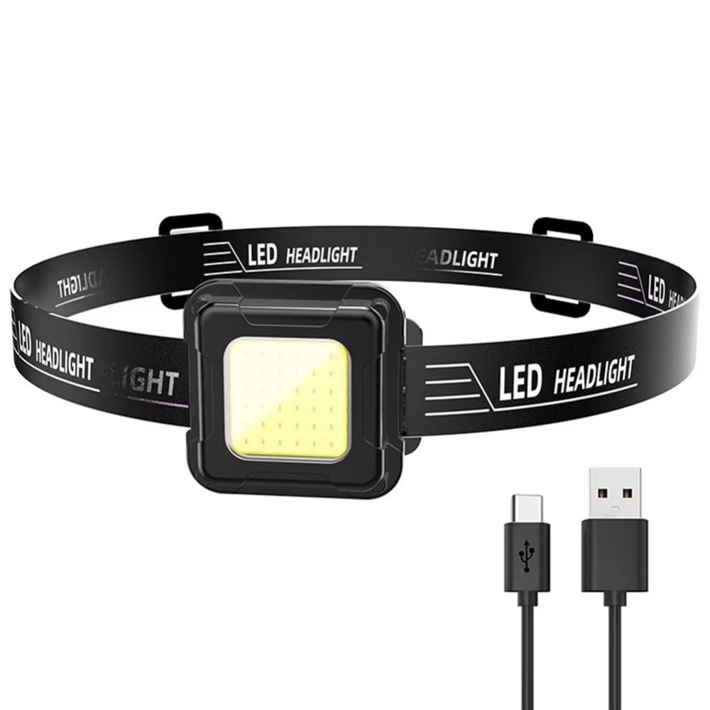 

2025 4 Light Modes LED Headlamp USB Rechargeable Multifunctional Work Flashlight Emergency Portable Head Torch Camping синий