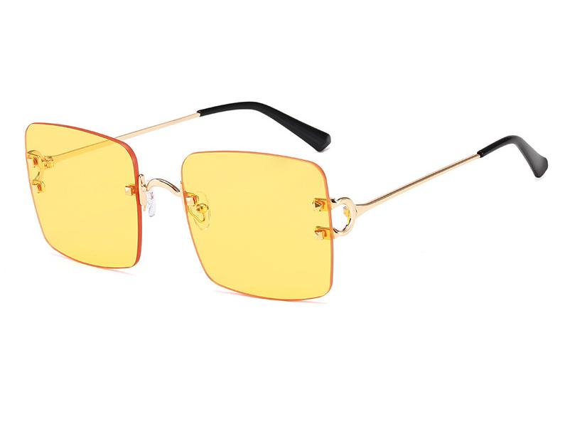 Square Shape Rimless ladies Sunglasses European American Style Sun Glasses ladies Driving Hiking Men Sun Glass