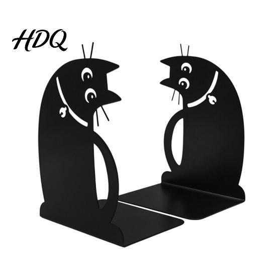 Desktop Bookend 1 Pair Metal Cat Book Ends Cute Bookends for Shelves