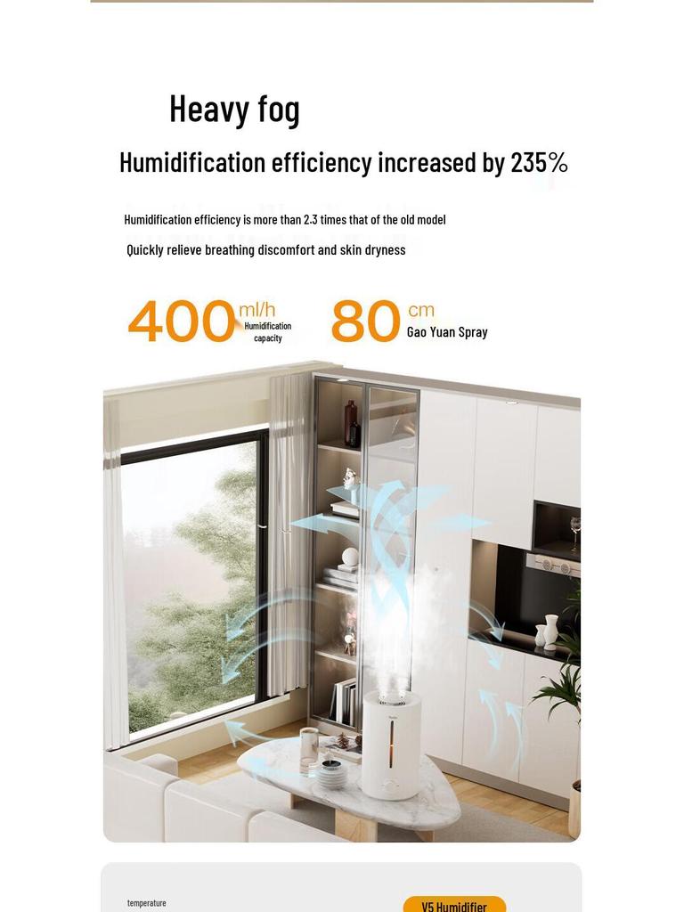 Yadu Small Desktop Air Humidifier - Large Mist Volume for Bedroom