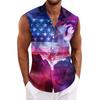 Męska hawajska koszula z klapami zapinana na guziki T-shirt top