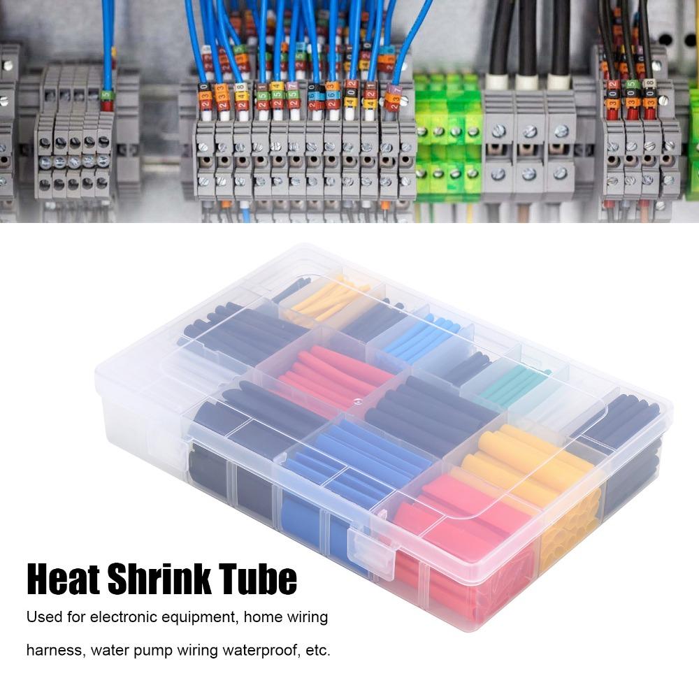 580 Pcs Insulation Shrinkable Tubes Assortment Shrink Ratio 2:1 Wire Cable Sleeve  Electrician