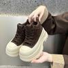 High Top Women's Shoes 2026 New Model with Sponge Heel Thick Sole Versatile and Plush Warm Casual Shoes for Women