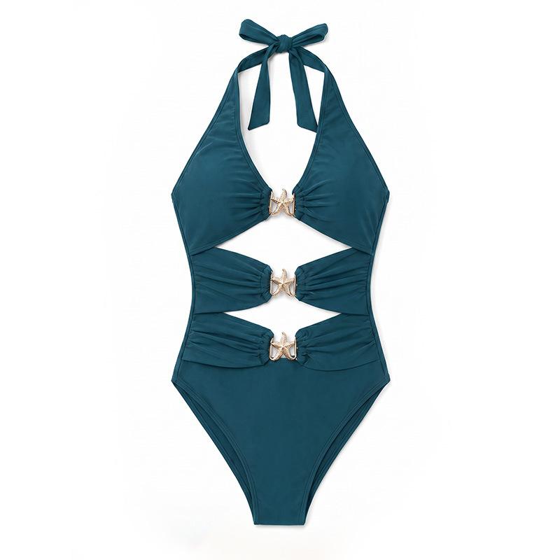 1011 European and American One-piece Swimsuit Racing Women's Professional Swimming Women's Sexy Swimsuit Neck Strap