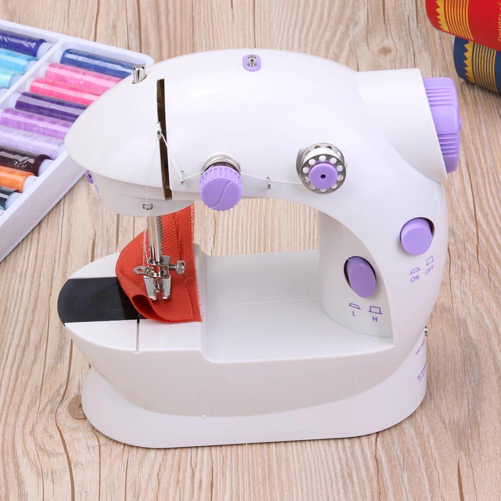 Petite machine à coudre électrique portable, ménagère mobile entièrement automatique pour débutants, petite de bureau multifonctionnelle, serrurier