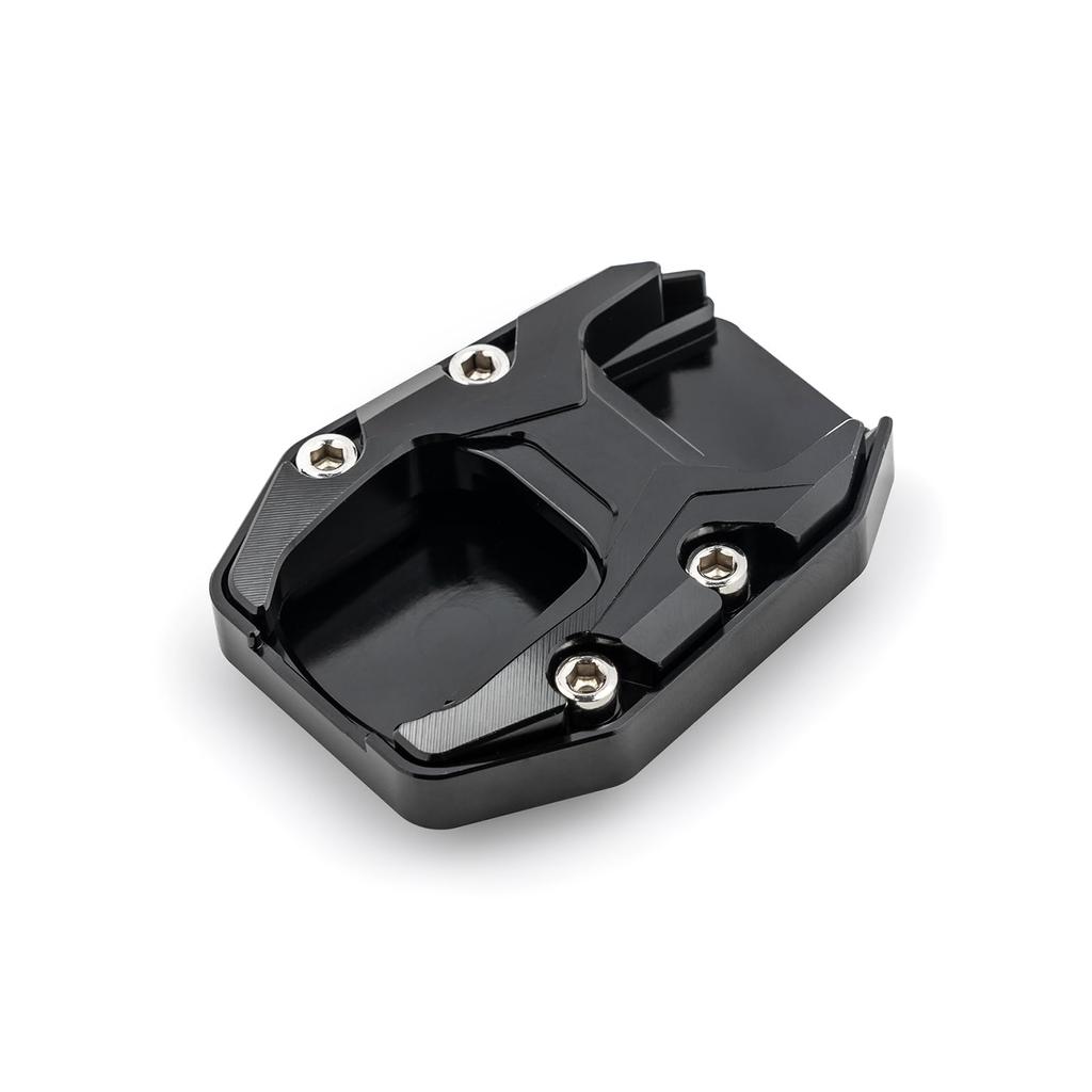 Entrotech Side Stand Extension Plate for PCX125, PCX160, and LEAD125, Aluminum Alloy Wide Kickstand Extension Plate (Black)