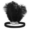 1920s Elegant Rhinestone Leaf Feathered Hairband For Wedding Party and Formal Event Comfortable Elastic Band Headwear