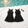 Pleated Backless Skirt Swimsuit Slim Fit Hot Spring Swimwear Sweet Hanging Neck Swimsuit  Women