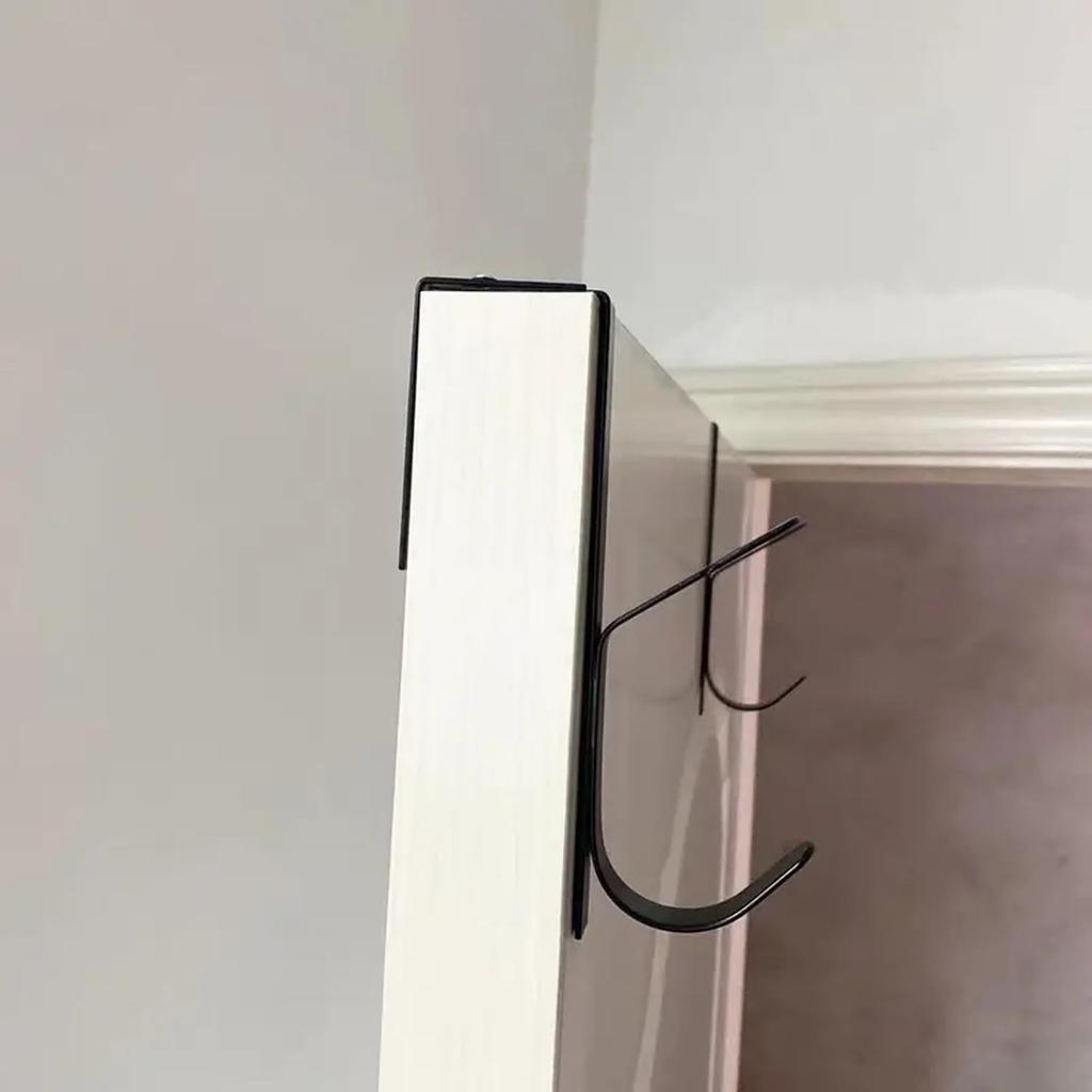 2 Pack Coat Hooks Cubicle Wall Mount Double Hook Sturdy Adjustable Over Door Hanger for Cubicle Panel Partition Hanging Hats Bag Backpack Hoodie