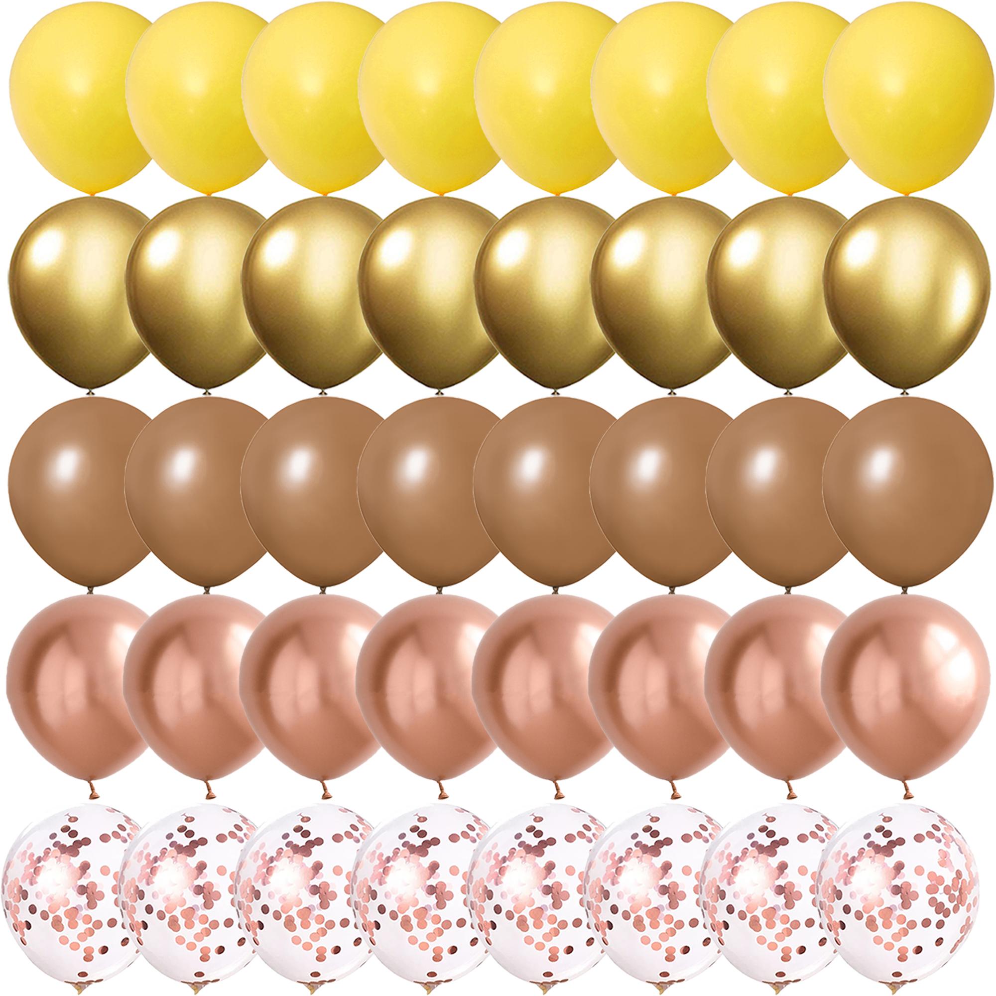 

40 шт. Желтые коричневые розово-золотые шары для определения пола ребенка, свадьбы, Дня святого Валентина, детского душа, дня рождения, вечеринки, глобусы