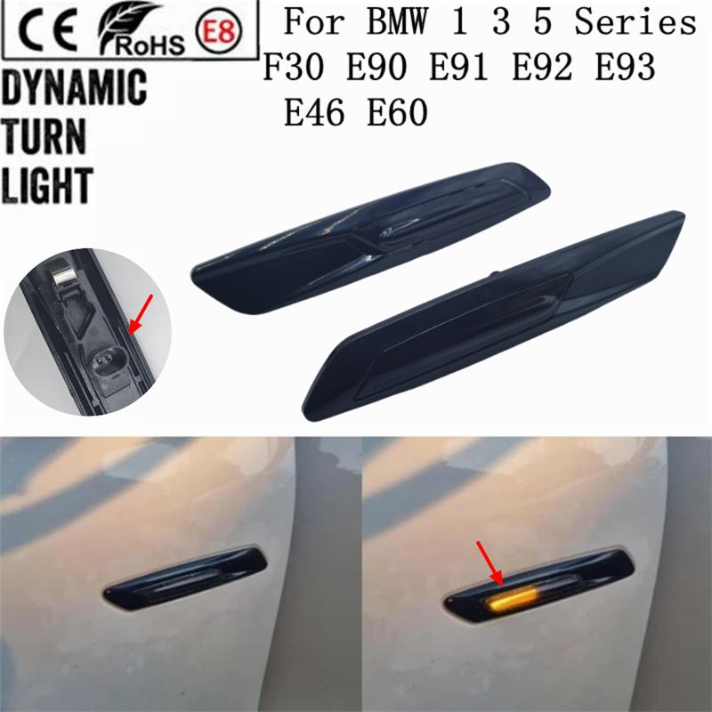 For BMW 1 3 5 Series for F30 E90 E91 E92 E93 E46 E60 E61 F10 New Blinker LED Dynamic Side Marker Turn Signal Lights Auto Parts