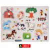 Wooden 3D Educational Grasping Board & Puzzle for Children: Animal & Fruit Theme Cognitive Toy