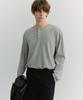 Deonseuteupomaen Henley-Neck T-Shirt_Unisex_Udts6A109_Melange Gray