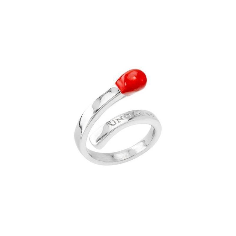 Chic And Elegant Silver Matchstick Head Ring Unique Geometric Design For Women