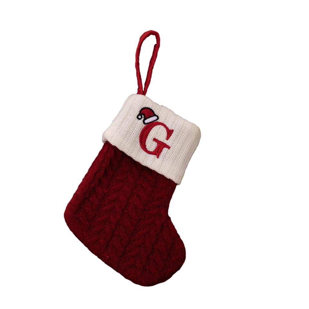 High Quality Christmas Stocking Socks Christmas Tree Decorating Hanging Knitted Knitting Ornament Red Stocking