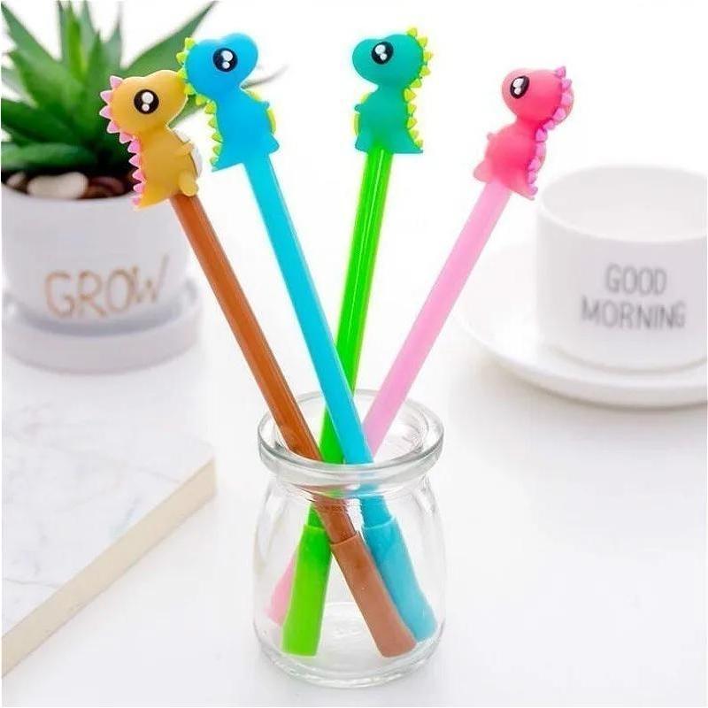 2026 New Dinosaur Pens Korean Stationery Cute Kawaii Cartoon Dinosaur Gel Pen School Office Supplies Creative Gifts Color Random