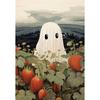 White Ghost Kawaii Halloween Pumpkin Wall Art Canvas Painting White Ghost Life Posters Prints Wall Picture for Room Home Decor