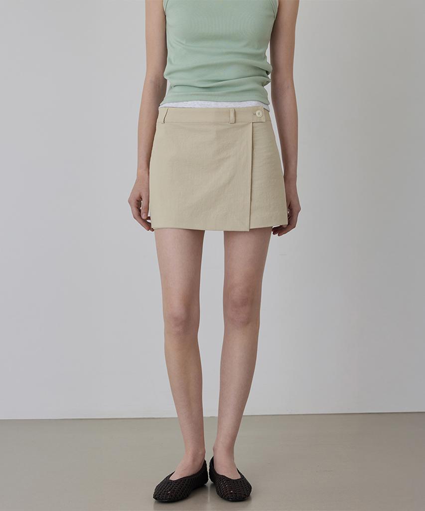 Kwinseulaebis Natural Layered Wrap Skirt Pants_Beige_2Colors
