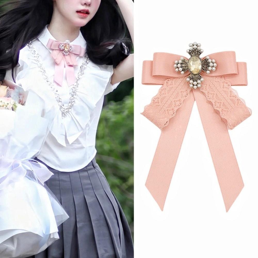Memorial Black Ribbon Bow Brooch Polyester Jewelry Necktie  For Funerals and Mourning